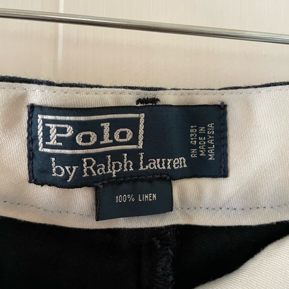 Men’s Polo By Ralph Lauren Linen Navy Shorts Size 36 - Picture 3 of 4